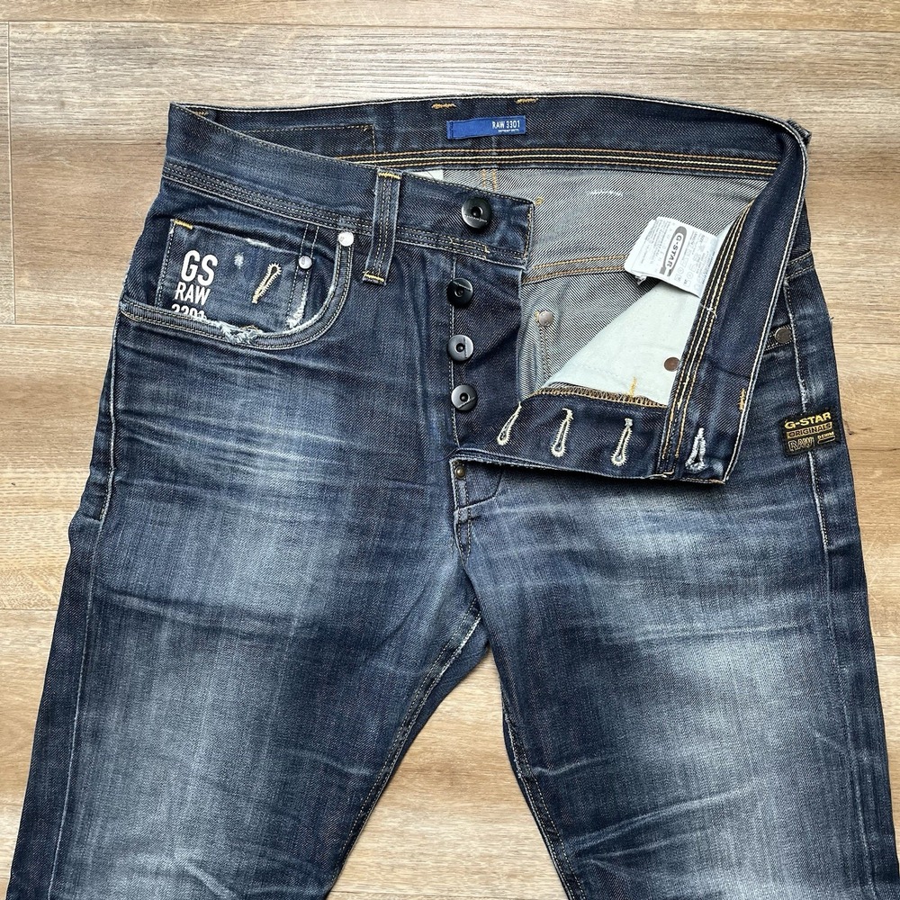 G-Star Blue Slim Straight Jeans Premium Denim